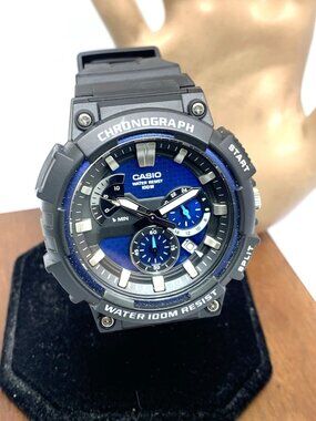 Casio Men’s Watch MCW200H-2AV Chronograph Quartz 49mm Blue Dial Black Resin 5490